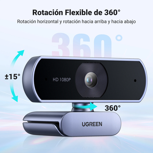Cámara Web UGREEN Full HD 1080p – 30FPS con Micrófono Integrado