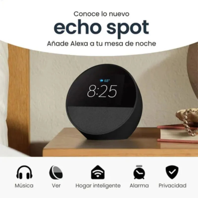 Amazon Echo Spot (2024) con Alexa – Pantalla Inteligente Compacta