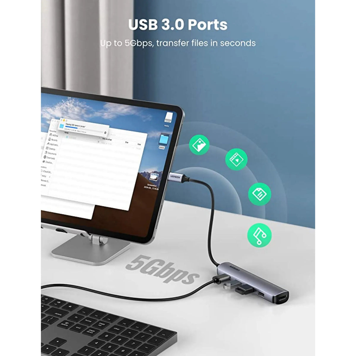 HUB MULTIPUERTOS USB + HDMI ULTRADELGADO