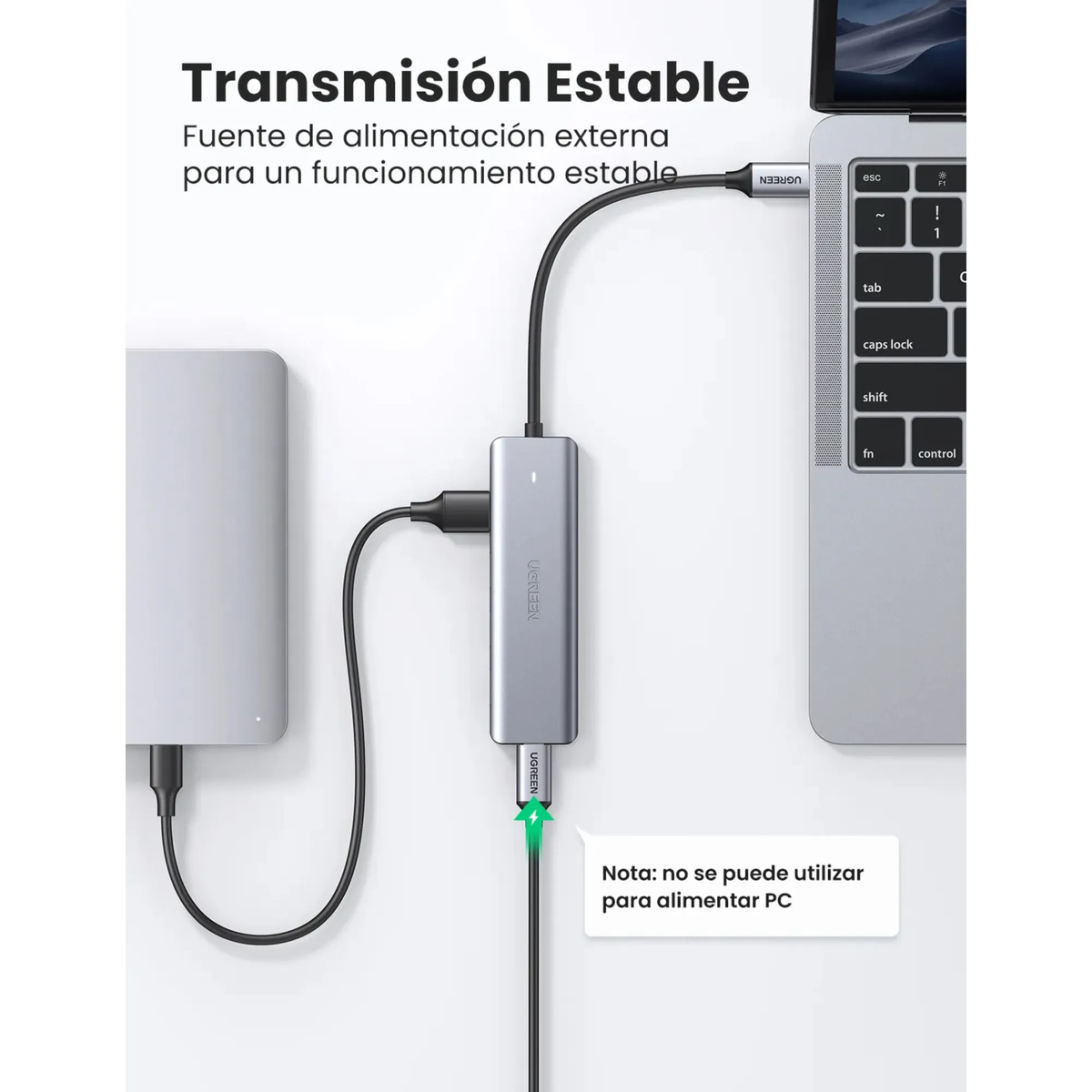 HUB USB-C UGREEN – 4 Puertos USB 3.0